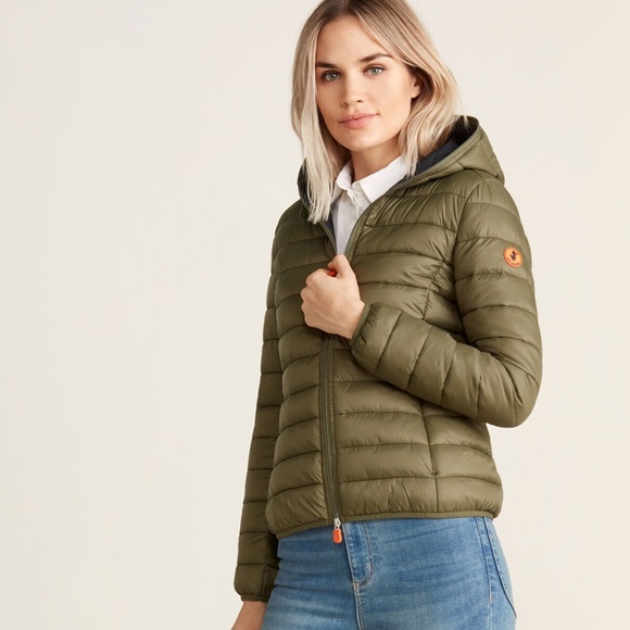 Duck Giga Hooded Packable Jacket Olive 